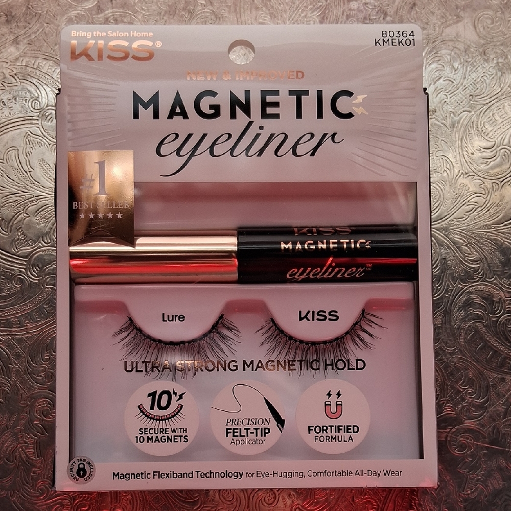 Kiss Magnetic Eyeliner and Lure Lash Set - Black and Gold